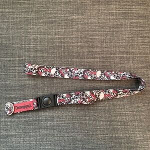Disney Skulls Lanyard w/ Removable Disneyland Resort Key Ring